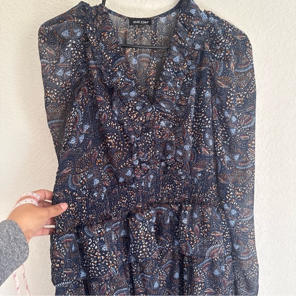 Dear John ADALYN TIERED SKIRT DRESS FEATHERED PAISLEY Size Small - Picture 7 of 10